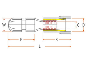 Sparex Pre Insulated Bullet Terminal, Double Grip - Male, 5.0mm, Blue (1.5 - 2.5mm) | S.163558 - Product Image 4