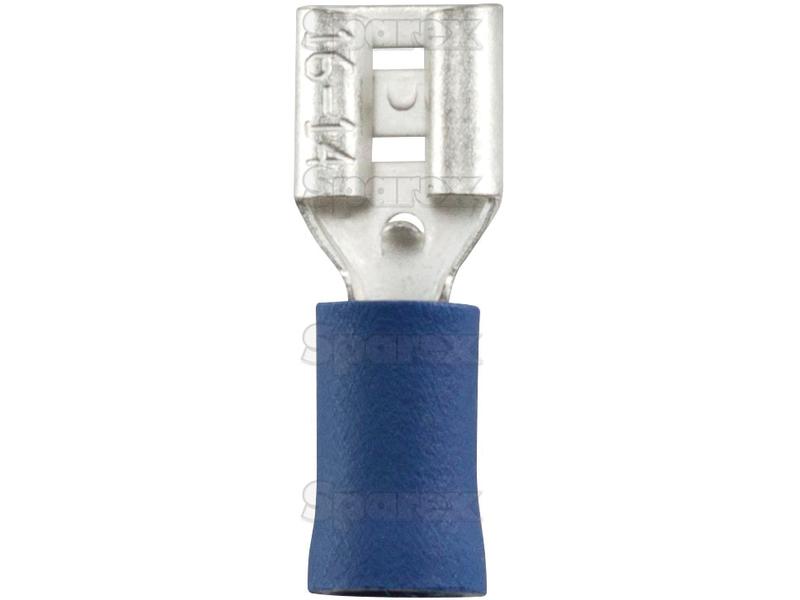 Sparex Pre Insulated Spade Terminal, Double Grip - Female, 6.3mm, Blue (1.5 - 2.5mm) | S.163559 - Product Image 3