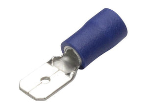 Pre Insulated Spade Terminal, Double Grip - Male, 6.3mm, Blue (1.5 - 2.5mm) - Sparex Part No. S.163562