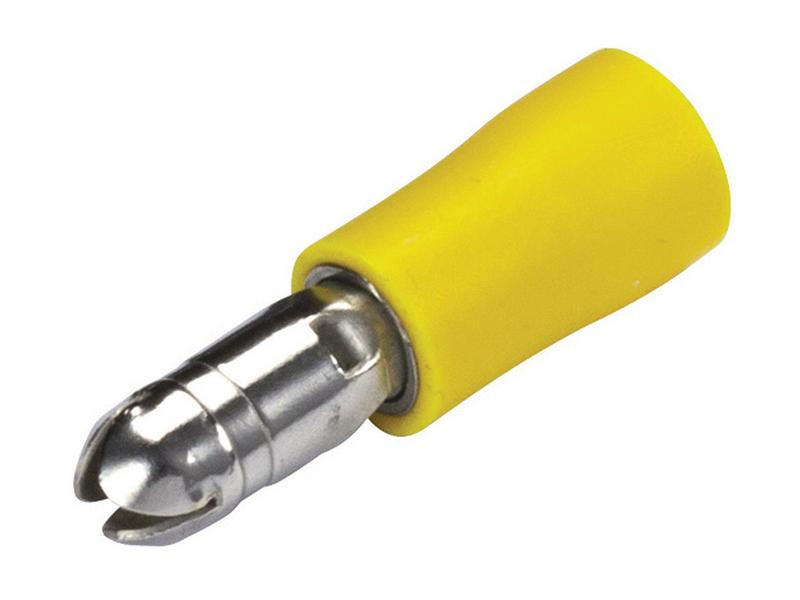 Pre Insulated Bullet Terminal, Double Grip - Male, 5.0mm, Yellow (4.0 - 6.0mm) | Sparex Part Number: S.163567