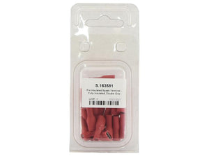 Sparex Pre Insulated Spade Terminal - Fully Insulated, Double Grip - Female, 6.3mm, Red (0.5 - 1.5mm), (Agripak 25 pcs.) | S.163581 - Product Image 2