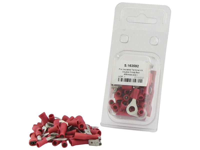 Pre Insulated Terminal Kit, Double Grip Red (Agripak 45 pcs.) | Sparex Part Number: S.163592