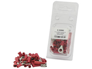 A packaged Pre Insulated Terminal Kit, Double Grip Red (Agripak 45 pcs.) by Sparex (Sparex Part Number: S.163592), including Red Double Crimp options and a small pile of loose connectors.