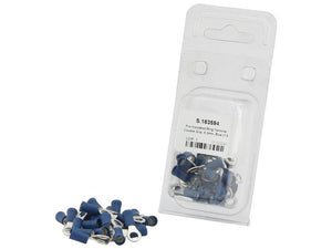 A package of Sparex Pre Insulated Ring Terminal, Double Grip, 5.3mm, Blue (1.5 - 2.5mm) (Agripak 25 pcs.), featuring several blue Double Grip terminals displayed outside the packaging. The Sparex product label, part number S.163594, is clearly visible on the package.