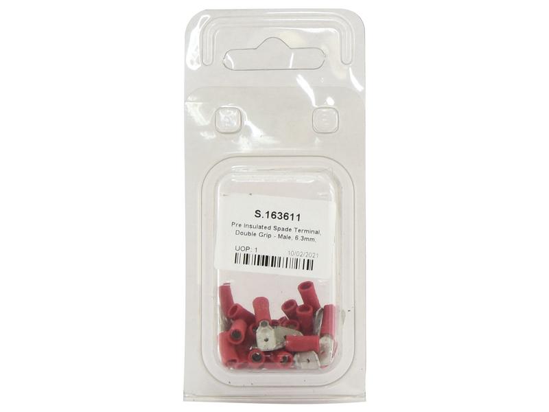 Sparex Agripak 25 pcs. Pre Insulated Spade Terminal Male, 6.3mm, Red | S.163611 - Product Image 2