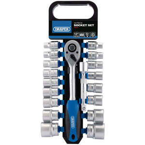 Draper Metric Socket And Ratchet Set, 1/2" Sq. Dr. (19 Piece) - HD19M/PR - Farming Parts