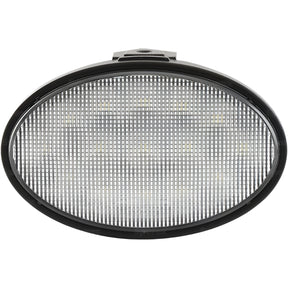 The New Holland LED Work Light by Sparex, featuring an IP6K9K-rated 45W flood beam with a mesh-patterned metal grille and black frame, is displayed against a white background. This work light offers Class 5 interference protection and delivers 4500 lumens of raw light output at 10-30V (S.163863).