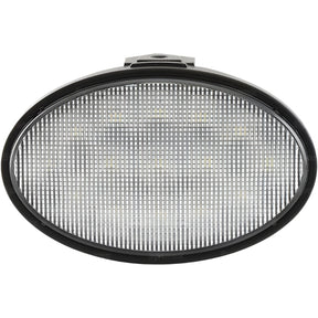 The New Holland LED Work Light by Sparex, featuring an IP6K9K-rated 45W flood beam with a mesh-patterned metal grille and black frame, is displayed against a white background. This work light offers Class 5 interference protection and delivers 4500 lumens of raw light output at 10-30V (S.163863).