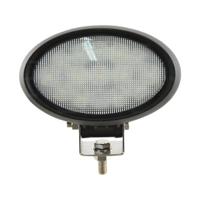 Introducing the Massey Ferguson LED Work Light by Sparex, a durable oval-shaped lighting solution designed for industrial or automotive applications. This work light features interference class 5 compatibility, delivers 4500 raw lumens, and operates within a 10-30V range. It includes a metal mounting bracket and screw for secure installation. For ordering or any inquiries, please contact us at [contact information].