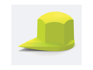 A 3D rendering of the Sparex Dustite® Wheel Nut Indicator, available in a fluoro yellow color, features a blocky design with a square top and wide visor; it comes in a 30mm size and is sold in packs of 12 under Sparex Part Number S.163947.