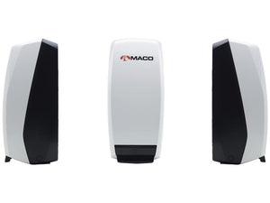 Three MACO CX-4 Wall Dispensers for Alcohol Gel, featuring the Sparex logo on the center device, compliant with tariff code 3924900090.