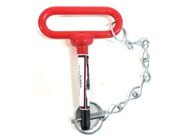 Sparex Red Handle Hitch Pin with Chain & Linch Pin 1/2x92mm | S.164314 - Product Image 1