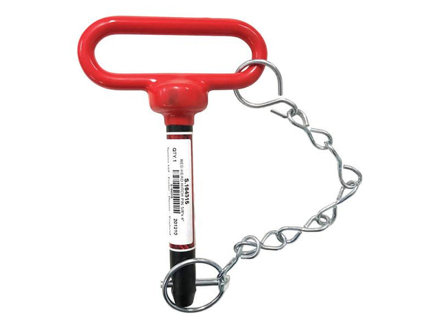 Sparex Red Handle Hitch Pin with Chain & Linch Pin 5/8x101.6mm | S.164315 - Product Image 1