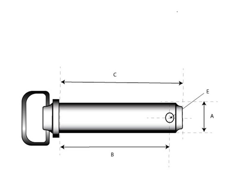 Sparex Red Handle Hitch Pin with Chain & Linch Pin 3/4x101.6mm | S.164317 - Product Image 2