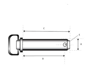 Sparex Red Handle Hitch Pin with Chain & Linch Pin 1-1/8x210mm | S.164321 - Product Image 2