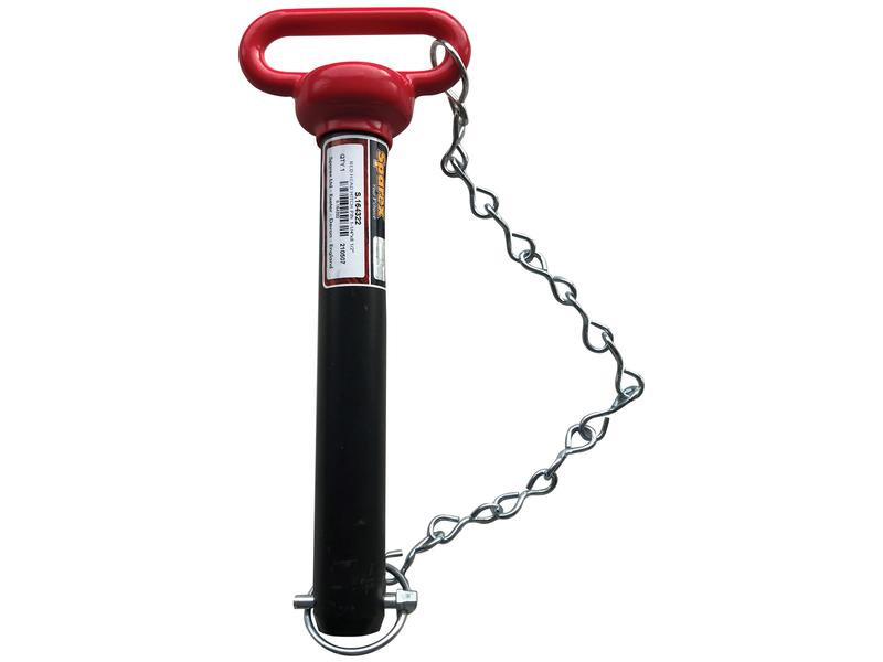 Sparex Red Handle Hitch Pin with Chain & Linch Pin 1-1/4x210mm | S.164322 - Product Image 2
