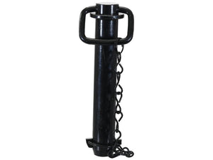 The Sparex Hitch Pin with Chain & Linch Pin (Sparex Part Number: S.164548) is a heavy-duty 35x183mm black hitch pin featuring a handle and an attached chain, providing superior corrosion protection.