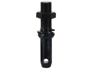 Introducing the Lower Link Implement Pin Dual 28x159mm by Sparex, featuring a 1 1/8''x60mm threaded rod, hex nut, and a cylindrical shaft with a hole at the bottom. This Cat. 2 heavy-duty pin is perfect for implement attachment in demanding applications. Sparex Part Number: S.164560.