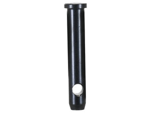 The Sparex Top Link Pin 19x88mm Cat. 1 Heavy Duty, part number S.164564, is a black cylindrical metal pin with a flat head and a circular hole near the bottom, designed for heavy-duty applications and enhanced corrosion protection.