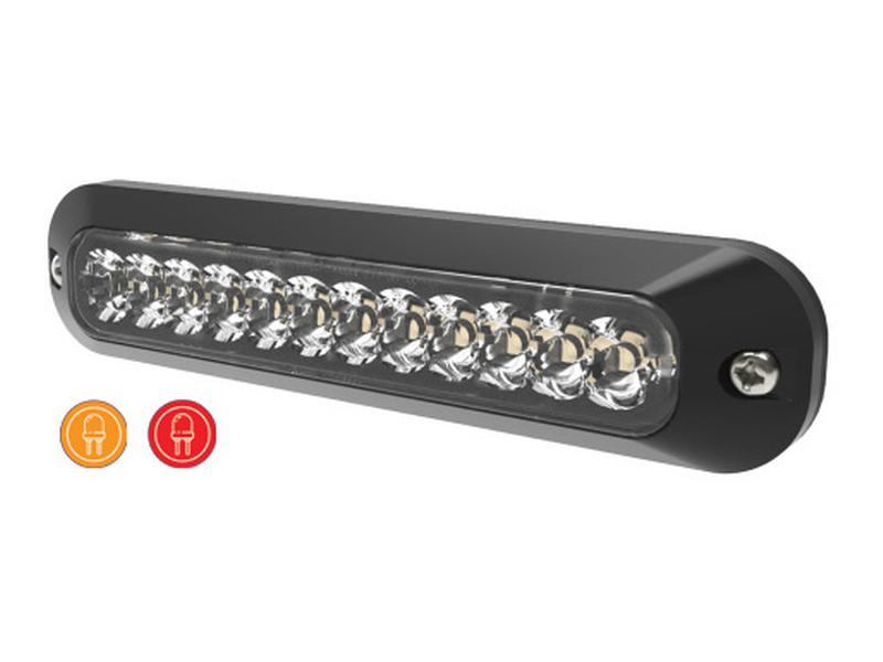 Directional Hazard LED, 12 LEDs, Light Colour: Amber / Red | Sparex Part Number: S.164693