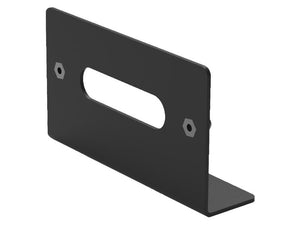 A black metal 90° bracket (Sparex Part Number: S.164699) from the brand Sparex features two screw holes on either side of a central elongated slot and an L-shaped base, serving as an alternative design to 164700, now featuring 4 LEDs.