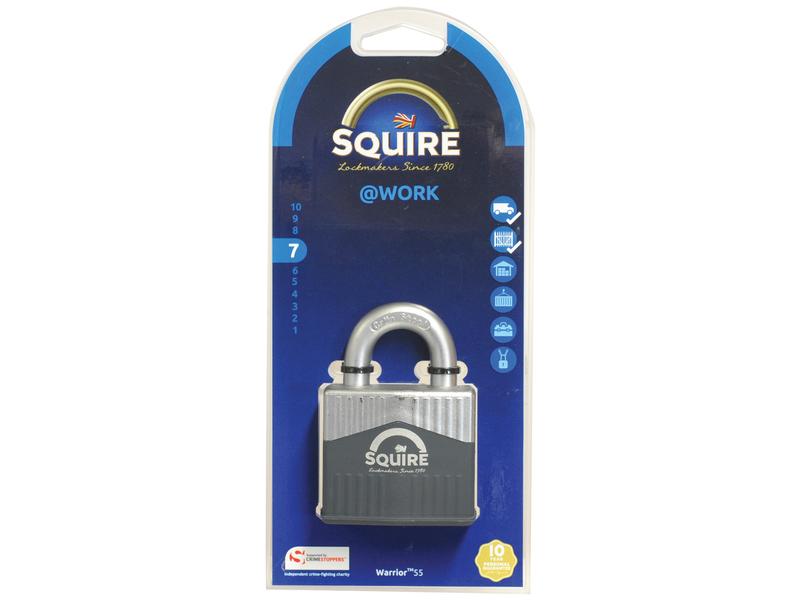 Squire WARRIOR 55 KA Warrior Padlock - Key Alike, Body width: 55mm (Security rating: 7) | Sparex Part Number: S.164750