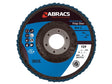 The Sparex Flap Disc Ø125 x 10 x 22mm - 120g Grit, Part Number S.164776, is a circular Abracs Zirconium Flap Disc shown in front view. It features segments of abrasive material around the edge and has a central hole for mounting.