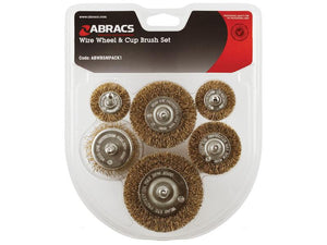 A set of six wire wheel and cup brushes from Sparex, packaged in a clear plastic case. Labeled "S.164796," these brushes serve as an excellent alternative to 8207506000.