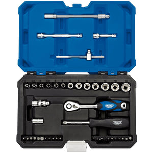 Draper Multi-Drive&#174; Metric Socket Set, 1/4" Sq. Dr. (43 Piece) - B43MDSN/B - Farming Parts