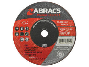 Metal | INOX Slitting Disc - Premium Phoenix II 5* Ø100 x 1 x 10mm 20A60RBF - Sparex Part No. S.164804