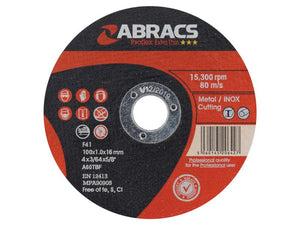 Metal | INOX Slitting Disc Ø100 x 1 x 16mm A60TBF - Sparex Part No. S.164805