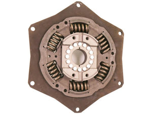 The image depicts the Clutch Damper (Sparex Part Number: S.164810) featuring a circular center surrounded by six coil springs, with advanced Spline technology and mounted on a six-pointed outer plate. Precision engineering by Sparex ensures optimal performance with integrated damper springs.