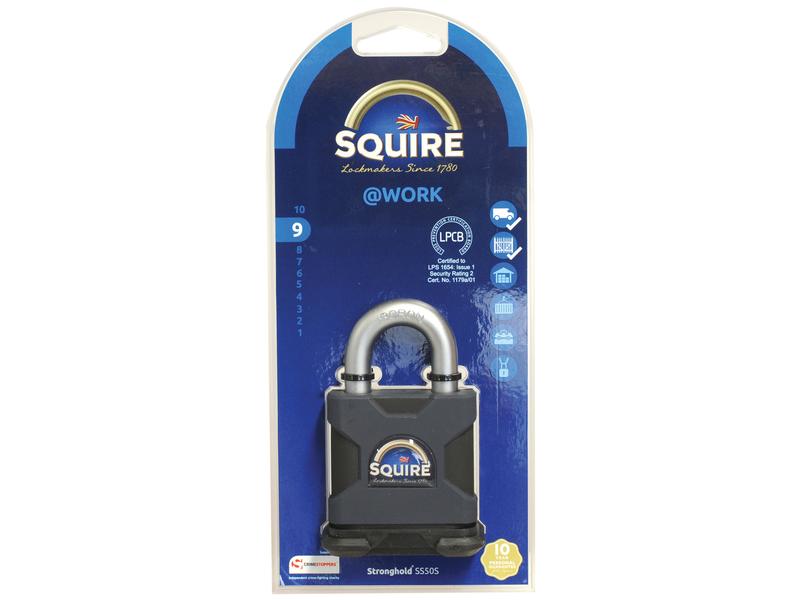 Squire Stronghold Padlock - Key Alike - Hardened Steel, Body width: 50mm (Security rating: 9) | Sparex Part Number: S.164813