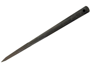 A long, slender, pointed black metal file from the Sparex brand with a hole at the end, used for precision filing and smoothing surfaces. This tool can serve as a perfect alternative to S.164816 (Loader Tine - Straight 1400mm, Square).