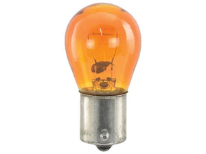 An amber-colored incandescent light bulb from Sparex, featuring a BAU15s base and designed for 12V 21W power applications, called the Light Bulb (Filament) PY21W | Sparex Part Number: S.164848.