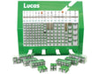 A Lucas Light Bulb Workshop Dispenser (200pcs.), also known by Sparex Part Number S.164855, showcases various types of Lucas automotive bulbs, including Head Light Bulbs and Rear Indicator Light Bulbs. The neatly arranged small boxes are systematically labeled on shelves, while additional boxes are scattered below for easy access.