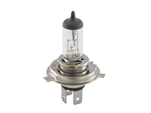 A single Lightbooster Core50 headlight bulb (halogen) from Sparex, H4 with a metal base and two prongs, stands upright on a white background.