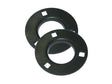 Two black flat washers with square holes are overlapping on a white background, resembling components used in the Sparex NTN SNR Bearing Housing Only (PF207), Sparex Part Number: S.164892.