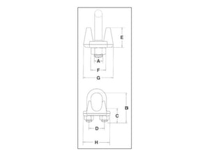 Crosby Wire Rope Clip G450 - Ø9-10mm (4 pcs.) | S.164933 - Product Image 2