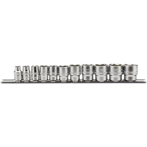 Draper Imperial Socket Set On A Metal Rail, 3/8" Sq. Dr. (11 Piece) - D11A/SR - Farming Parts