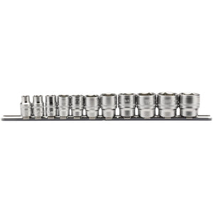 Draper Imperial Socket Set On A Metal Rail, 3/8" Sq. Dr. (11 Piece) - D11A/SR - Farming Parts