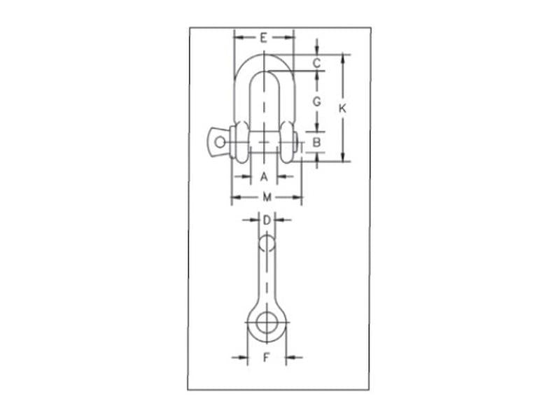 Crosby Screw Pin Chain Shackle G210 - SWL: 3/4T, Size: 5/16'' (5 pcs.) | S.164956 - Product Image 2