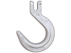 A steel lifting hook with an open throat, designed for heavy-duty use. The Clevis Foundry Hook (A-1359) by Sparex features a safe working load of 6.8 tons and accommodates a chain Ø13mm.