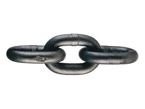 Close-up of a grade 100 alloy chain link with three interconnected loops, one of which is labeled "S.165015." This Sparex Lifting Chain, featuring a Ø13mm chain, ensures a safe working load for demanding applications.