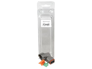 A plastic packaging container from Sparex's Agripak, labeled with a barcode, containing a set of Deutsch DT 8 Pole electrical connectors in three different colors: grey, green, and orange. Sparex Part Number: S.165067.