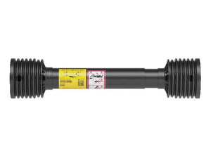 The black cylindrical mechanical part featuring ribbed ends and a yellow safety label in the center is the Sparex PTO Guard Global G1 (Lz) with a length of 1210mm and is compatible with PTO Series and Bondioli & Pavesi systems. It is supplied with one 34mm ring and one 40mm ring, and its Sparex part number is S.165111.