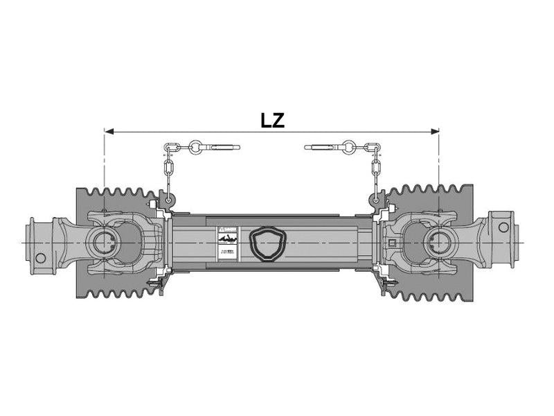 Bondioli & Pavesi PTO Shaft - (Lz) Length: 1210mm, 1 3/8'' x 6 Spline Q.R. to 1 3/8'' x 6 Spline Q.R. [BRANDSAVE] | S.165136 - Product Image 2