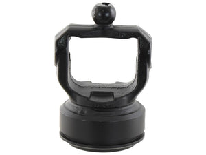 A black ball mount hitch for a vehicle on a white background, seamlessly compatible with the Sparex PTO Wide Angle Tube Yoke (U/J Size: 22 x 86mm) for efficient integration.