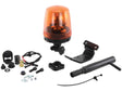 The Beacon Kit (Halogen) with Flexible Pin, 12V by Sparex (Sparex Part Number: S.165222), featuring a rotating housing, mounting hardware, an amber lens, and various accessories, laid out on a white background.