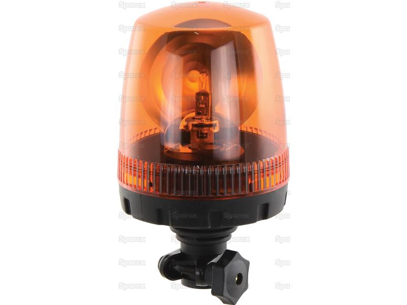 The *SPECIAL PRICE* Beacon (Halogen) with a Flexible Pin and 12V power supply by JMCE DEALS features an orange rotating emergency light with a black base and attachment mechanism, E Approved with an IP Rating for durability.